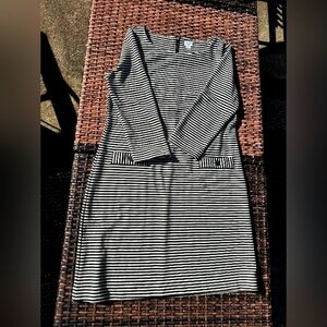 Crown and Ivy Black & White Striped Dress